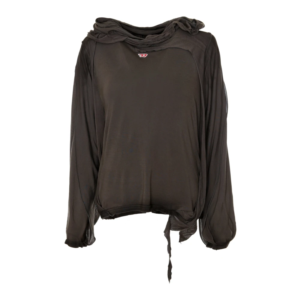Diesel Destroyed-Look Hoodie met Lange Mouwen Gray Dames