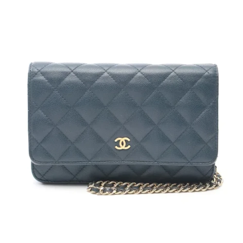 Chanel Vintage Pre-owned Fabric crossbody-bags Blue Dames
