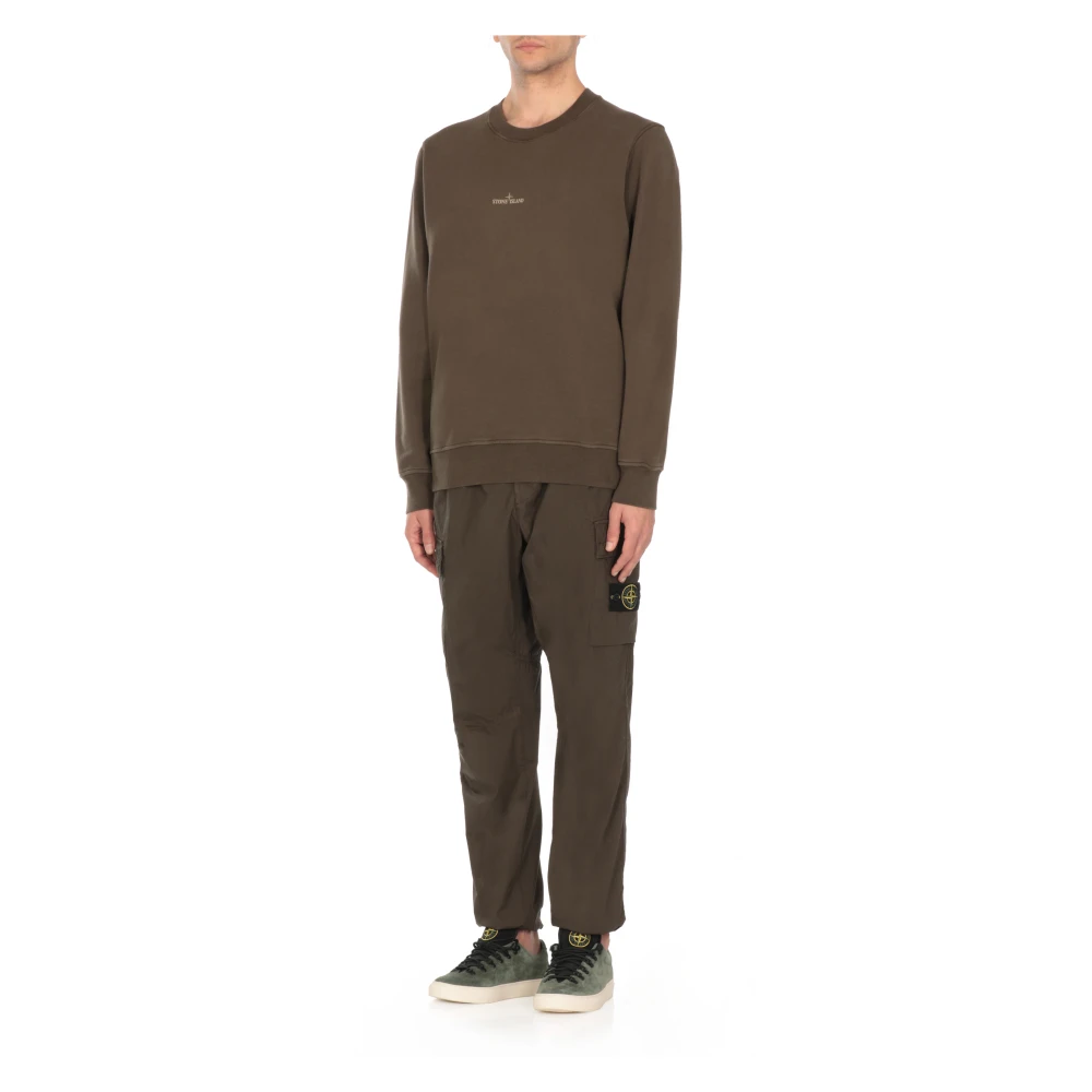 Stone Island Groene Katoenen Sweatshirt met Logoprint Green Heren