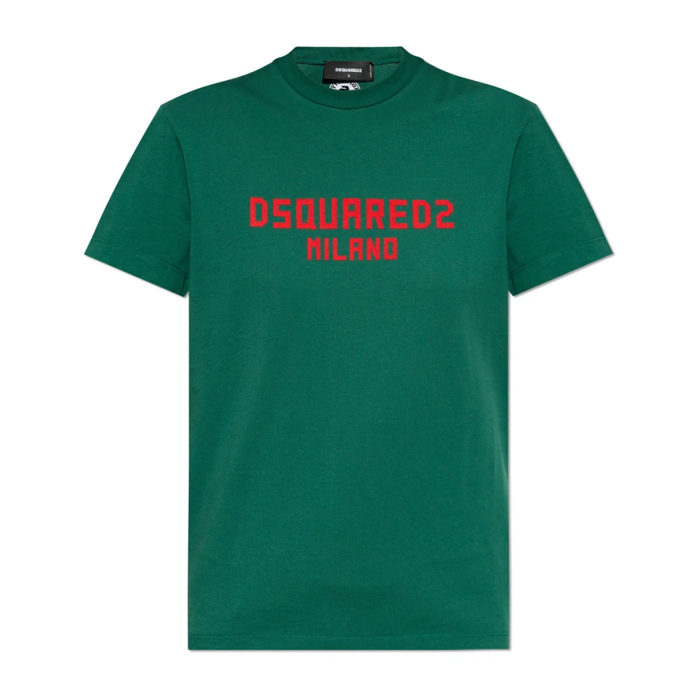 Dsquared2 T-shirt met logo Green Dames