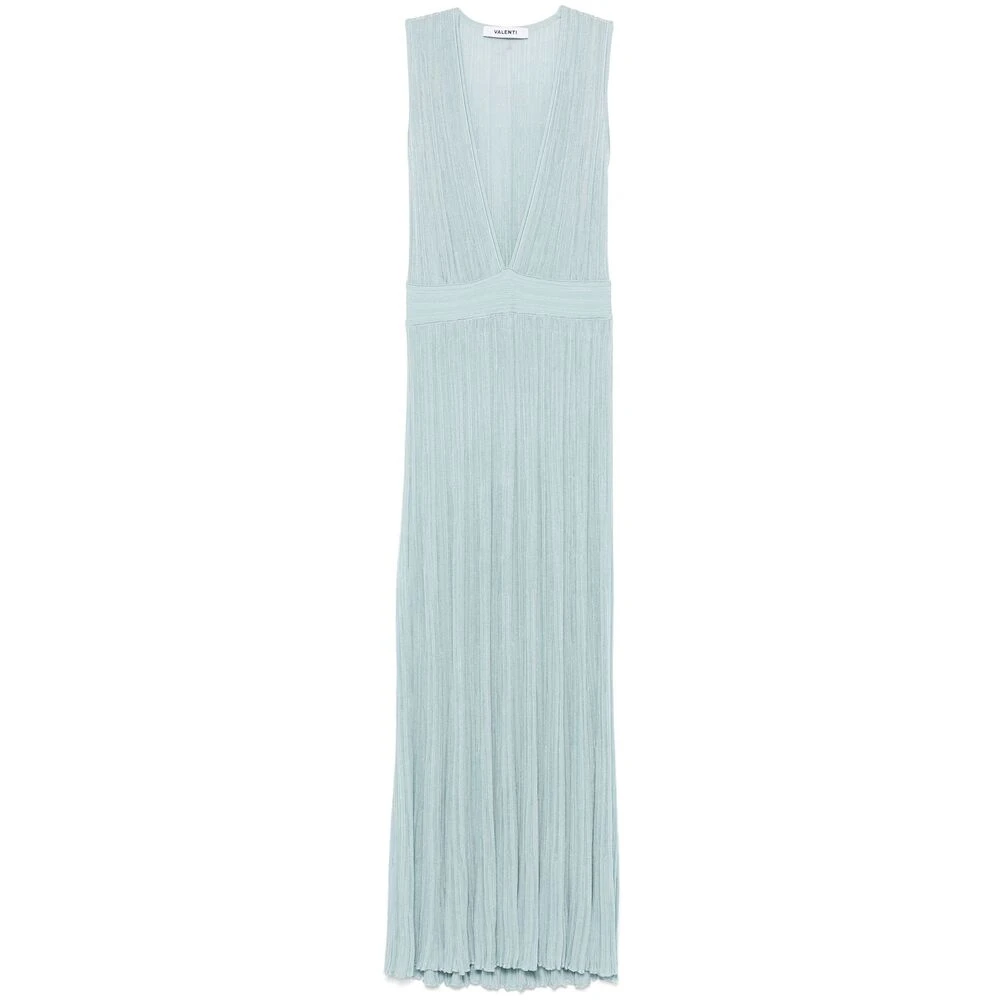 Antonino Valenti Lichtblauwe V-hals mouwloze jurk Blue Dames