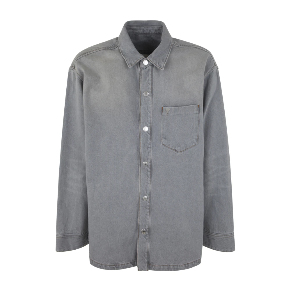 Ami Paris Vintage Grijze Overshirt Gray Heren