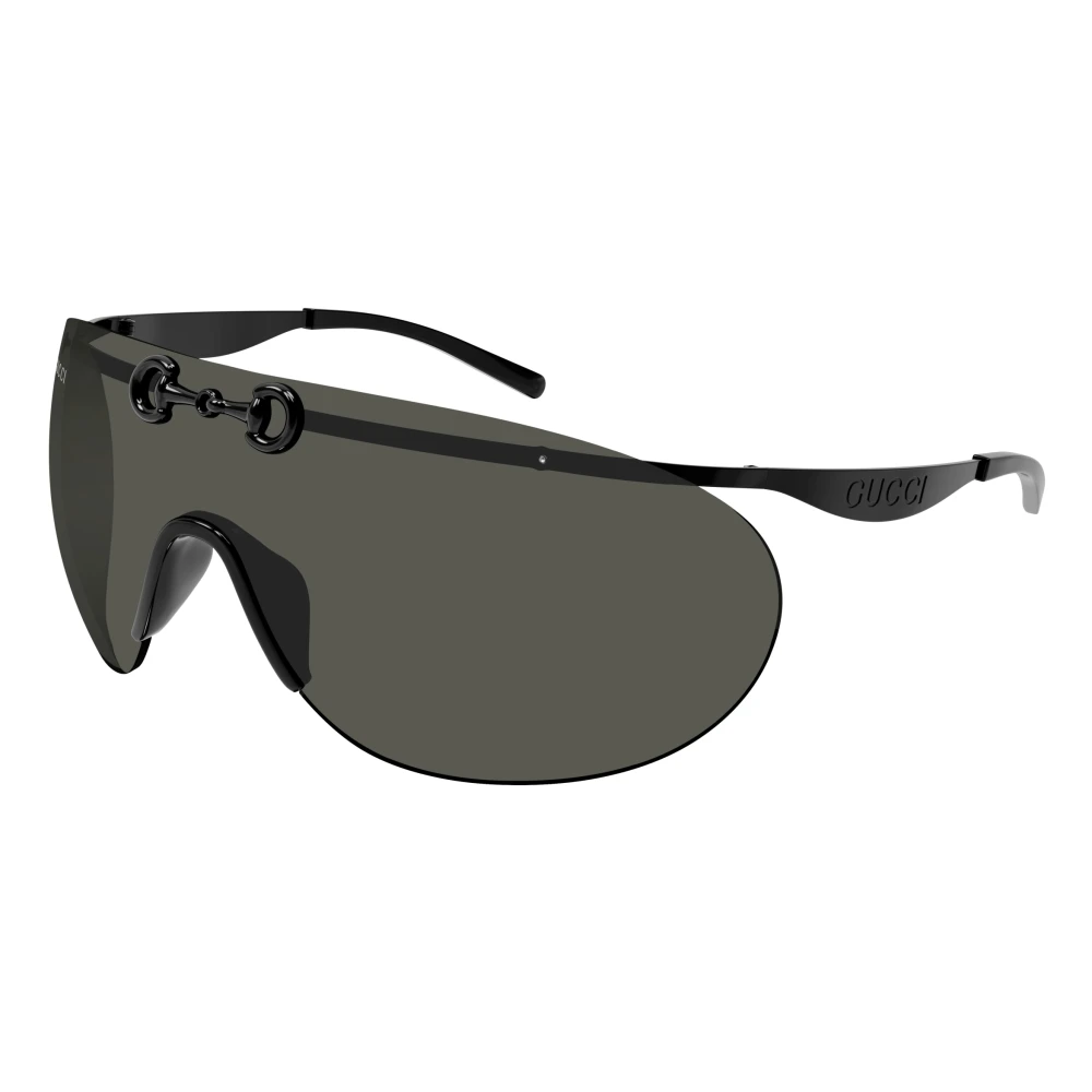 Gucci Men's Black Sunglasses, One Size, Shield Sunglasses