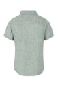 chemise-en-melange-de-lin-vert-a-manches-courtes