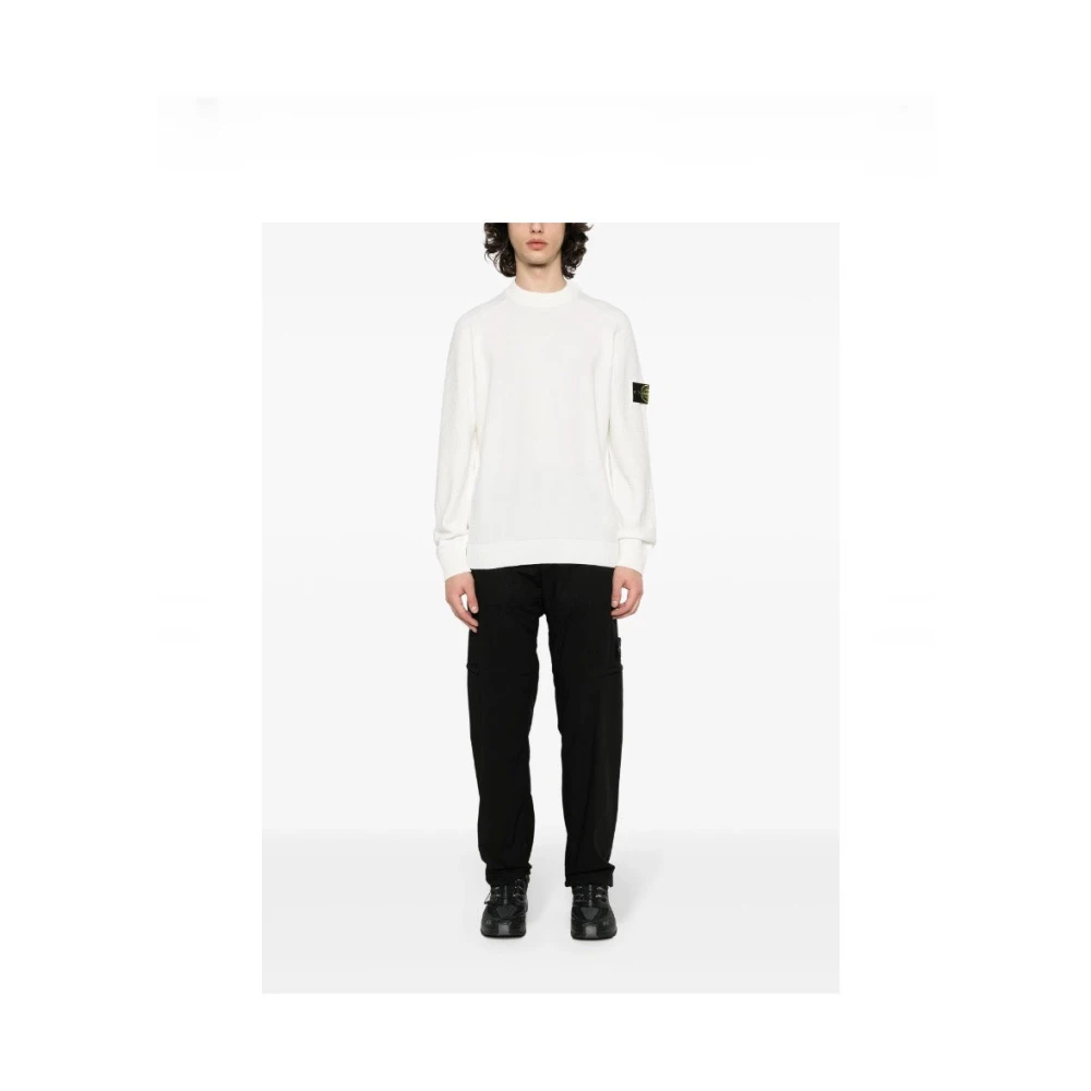 Stone Island Zwarte Cargo Broek Elastisch Katoen Black Heren