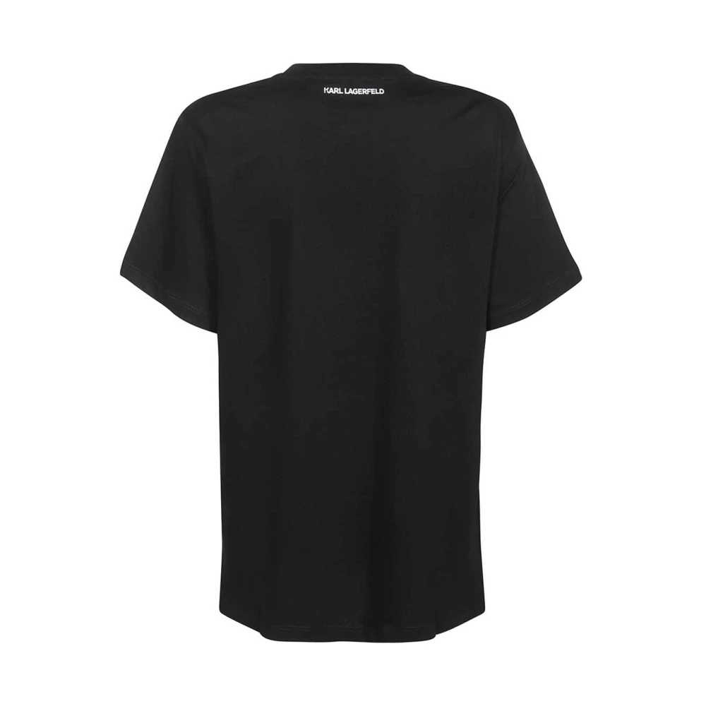 Karl Lagerfeld Maxi Print Katoenen T-shirt Black Dames