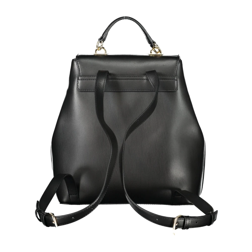 Tommy Hilfiger Zwarte Damesrugzak Uitbreidbaar met Logo Black Dames