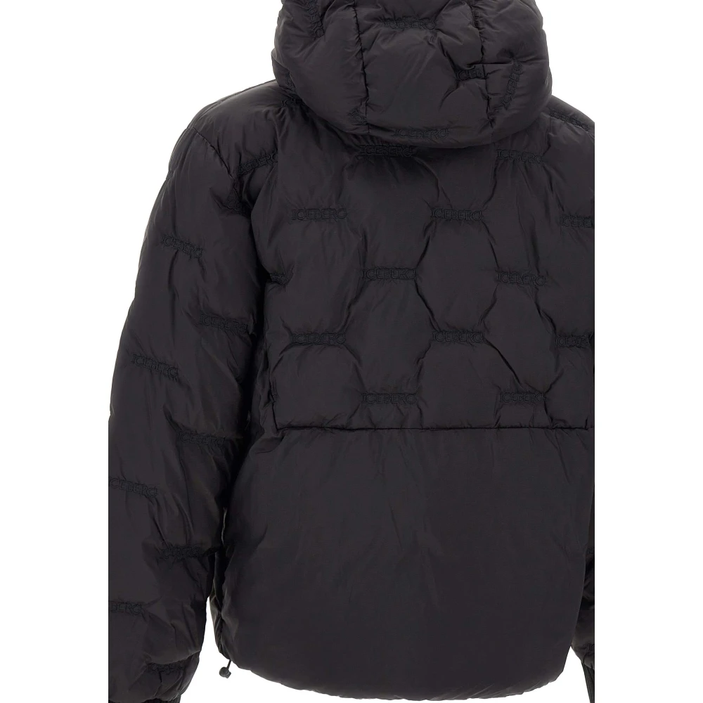 Iceberg Zwarte donsjas met luxe quilten Black Heren