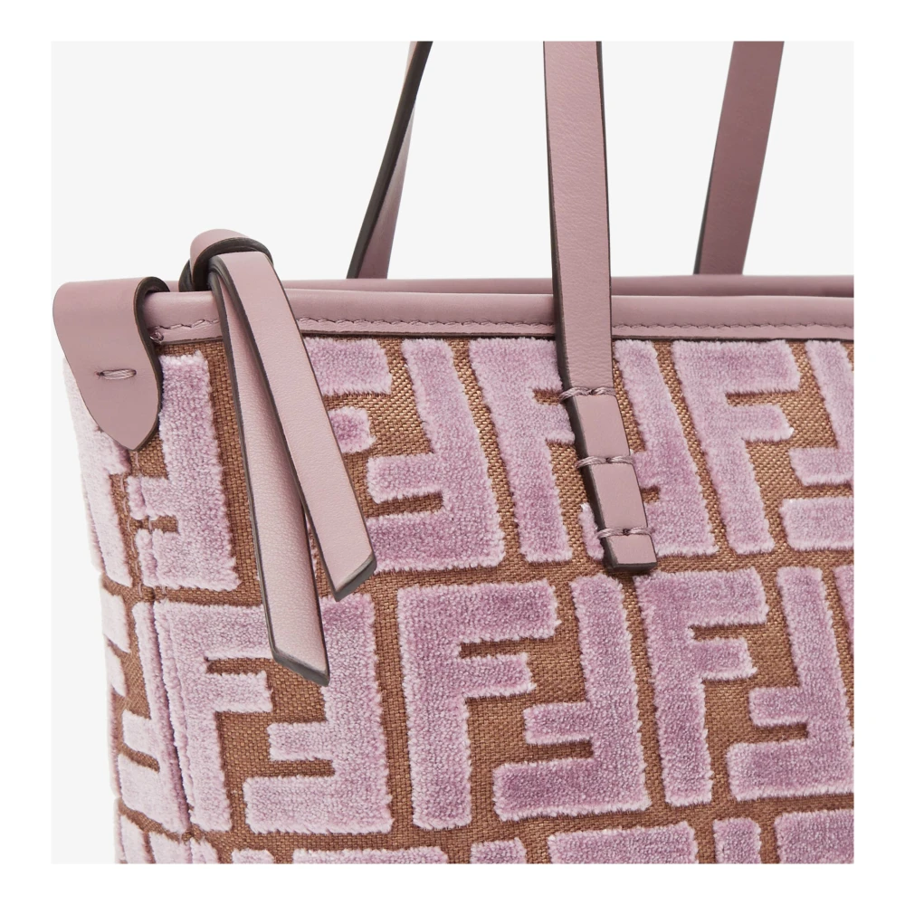 Fendi Velvet Jacquard Roze Schoudertas Pink Dames