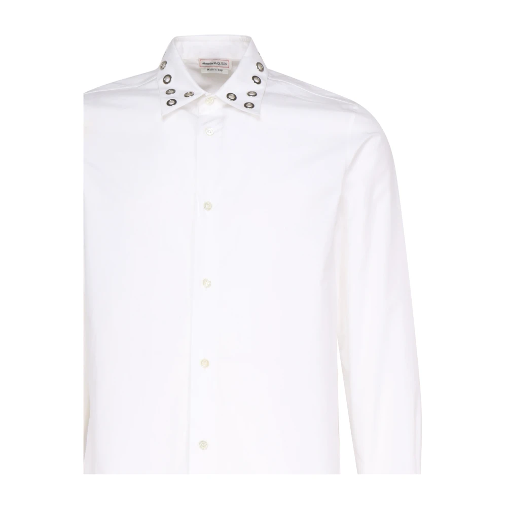 alexander mcqueen Witte Overhemd met Zilveren Nieten White Heren