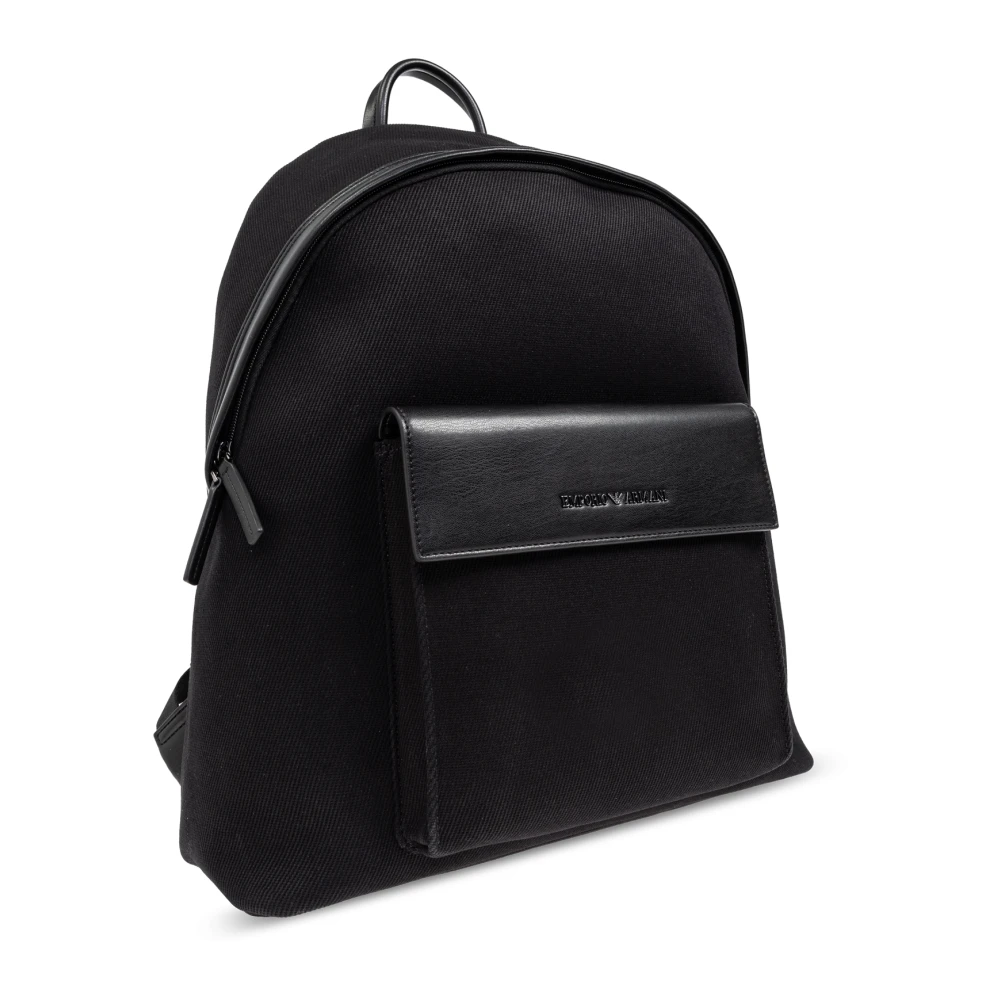 Emporio Armani Rugzak met logo-vormige applicatie Black Heren
