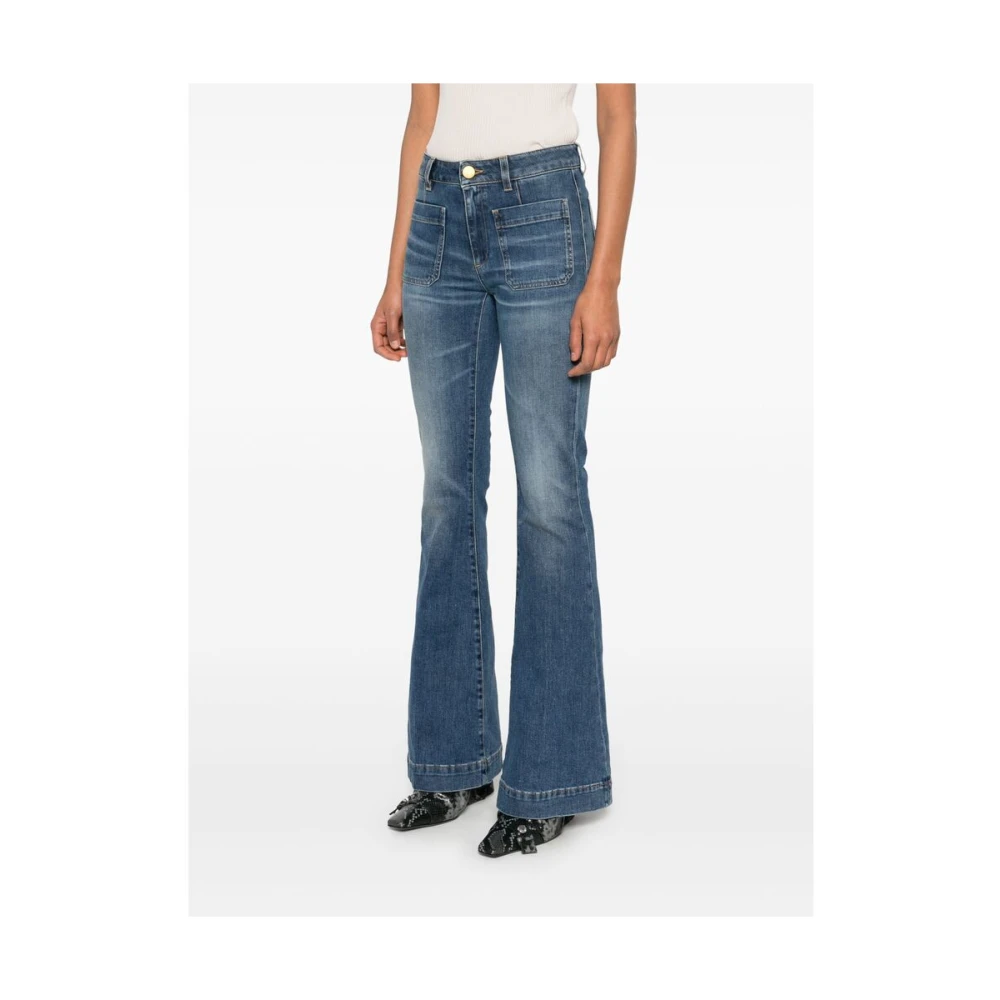 Seafarer Blauwe denim jeans met knopen aan de voorkant Blue Dames