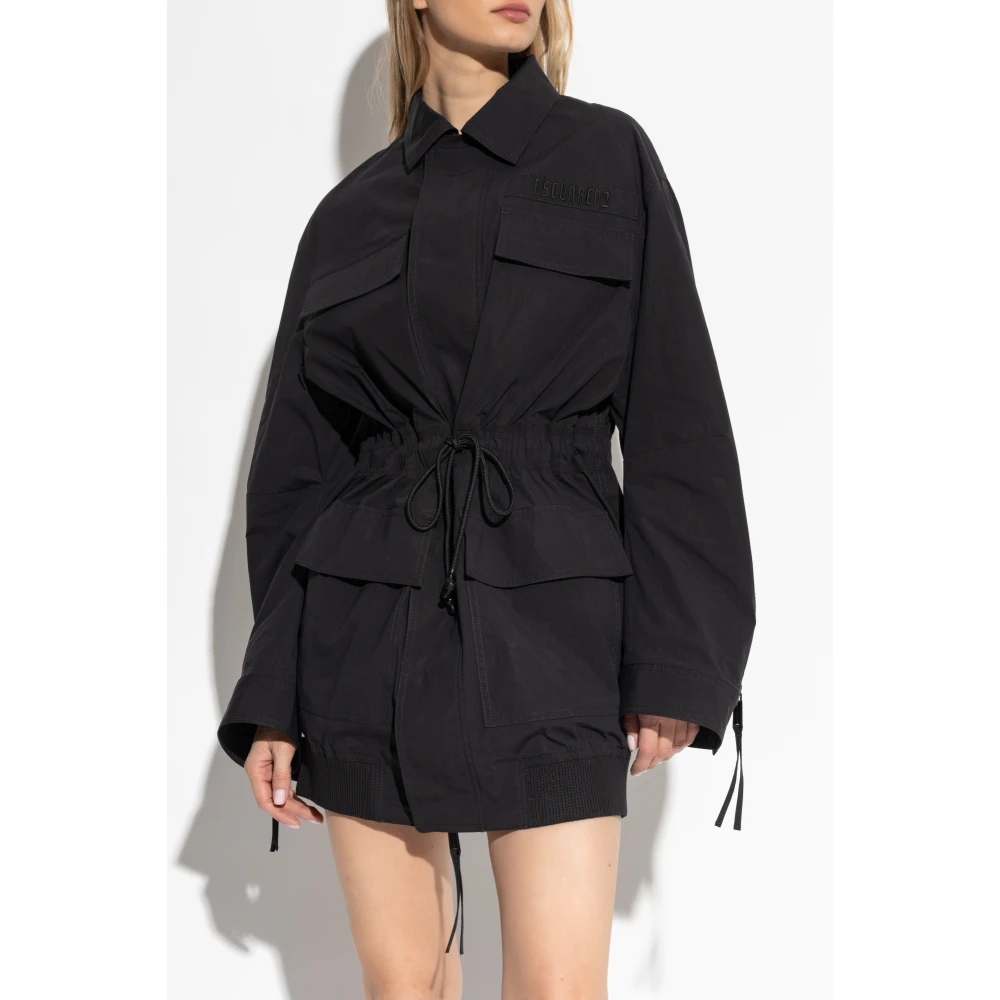 Dsquared2 Jas met logo Black Dames