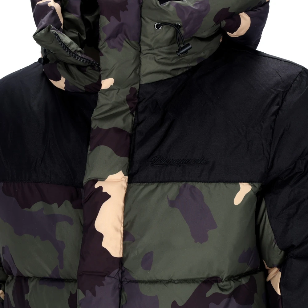 Propaganda Camo Puffer Down Jas Rits Capuchon Multicolor Heren