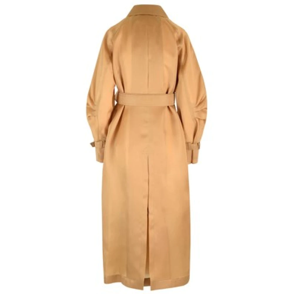 Max Mara Bruin Leren Trenchcoat Brown Dames
