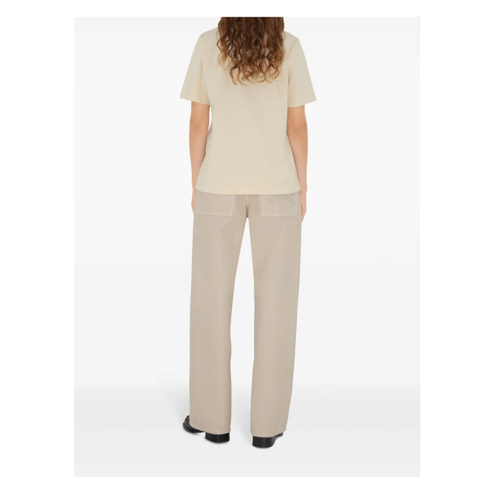 Burberry Daisy Logo Print Katoenen T-shirt Beige Dames
