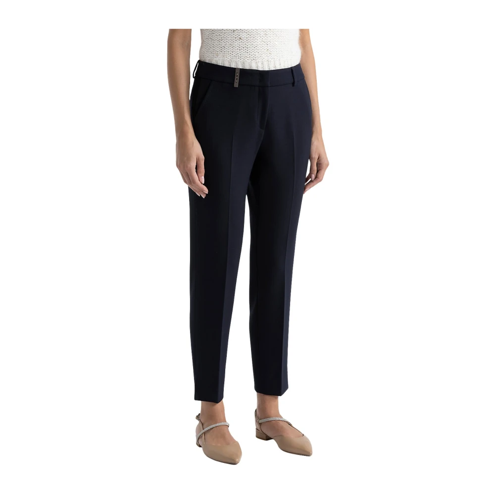 PESERICO Cigaretbroek van tweewegstretchstof Blue Dames