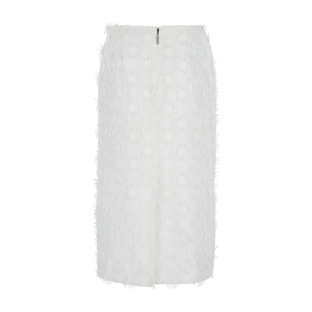 Msgm Witte Rok met Applicaties in Katoenmix White Dames