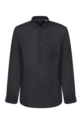 black-linen-shirt-classic-style