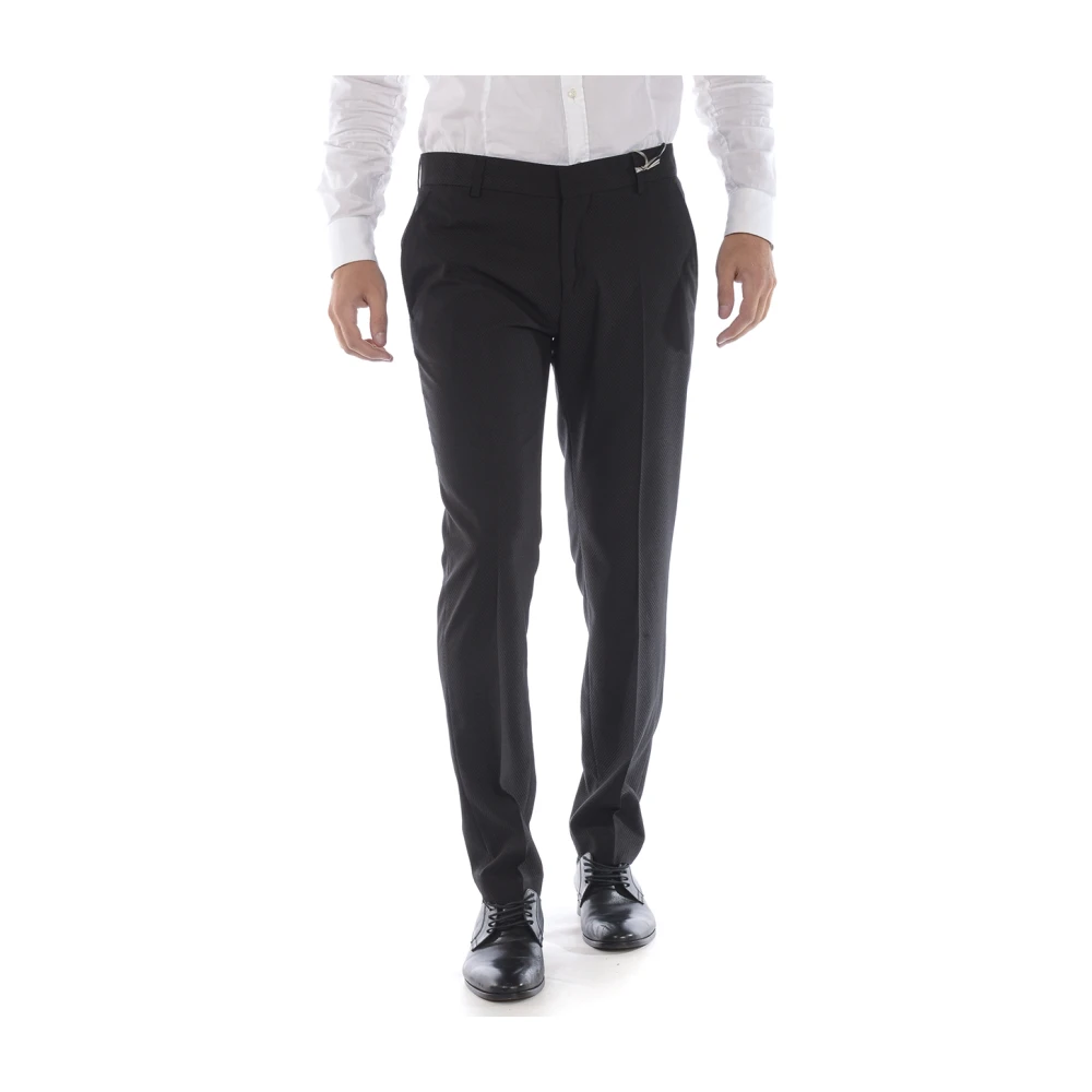 Daniele Alessandrini Men's Black Pantalone Slimato - Suit Trousers - M - Trousers