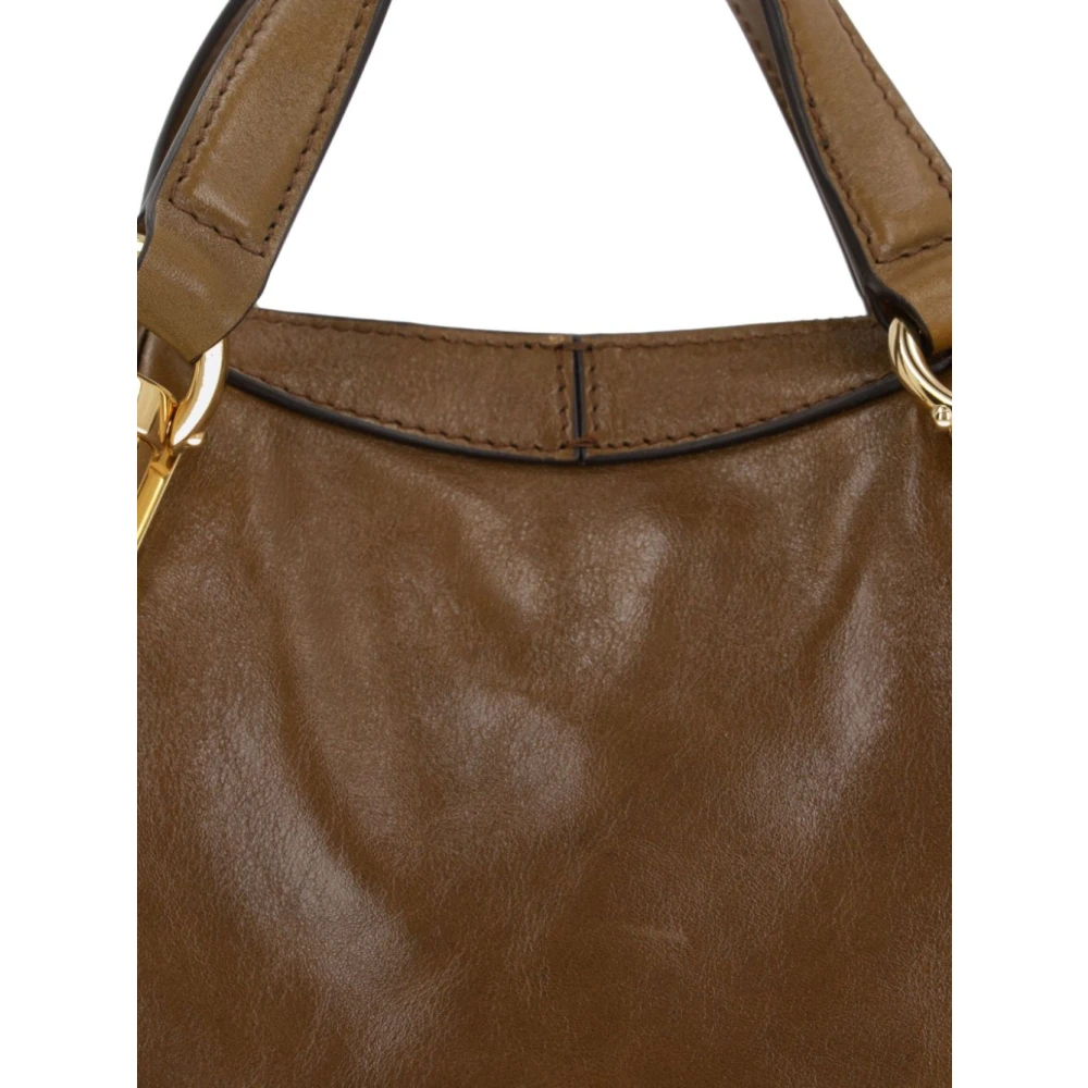 Chloé Bronze Dubbele Handvat Paraty Tas Brown Dames