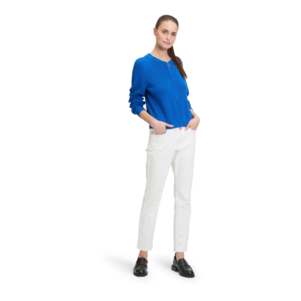 Betty Barclay Fijngebreide vest met rits Blue Dames