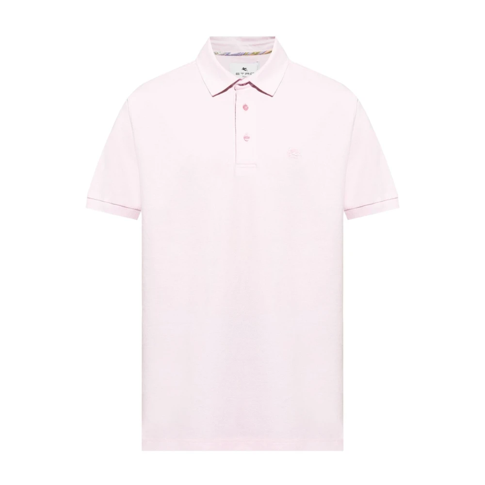ETRO Roze Polo Shirt Korte Mouwen Pink Heren