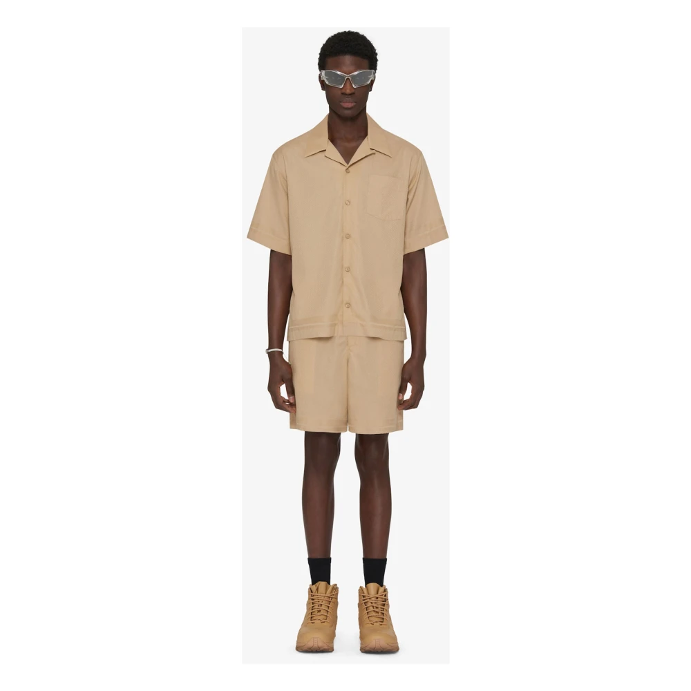 Givenchy Hawaiian Collar 4G Pattern Shirt Beige Heren