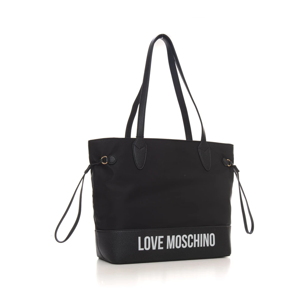 Love Moschino Logo Shopper Bag met Ritssluiting Black Dames