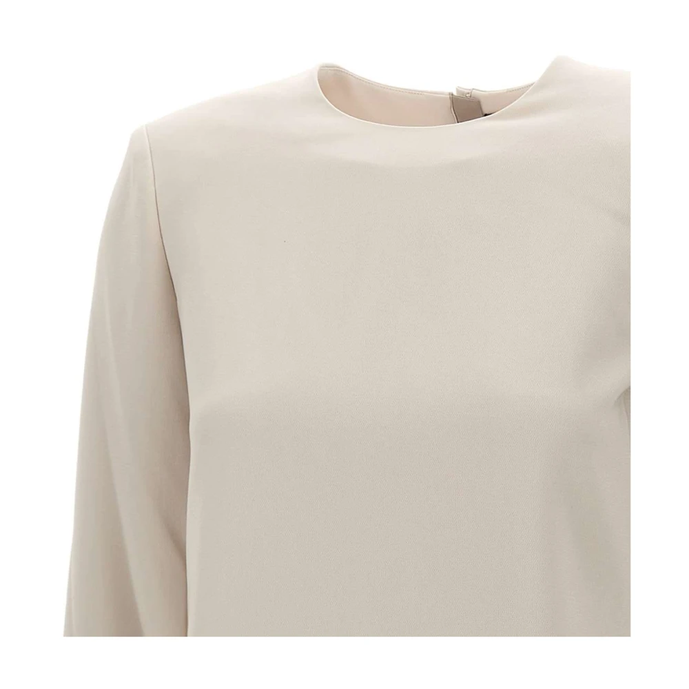 Theory Dames Crepe Sweater Beige Dames