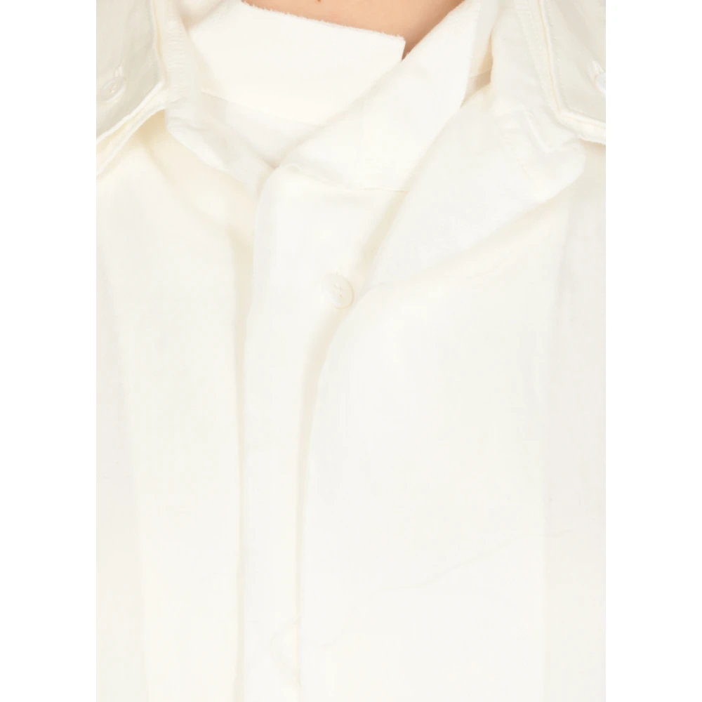 Y-3 Witte Viscose Shirt met Kraag White Dames