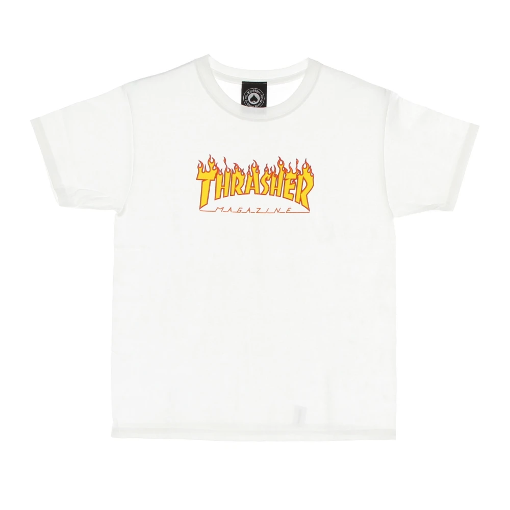 Thrasher Flame Tee Kinder T-shirt White Heren