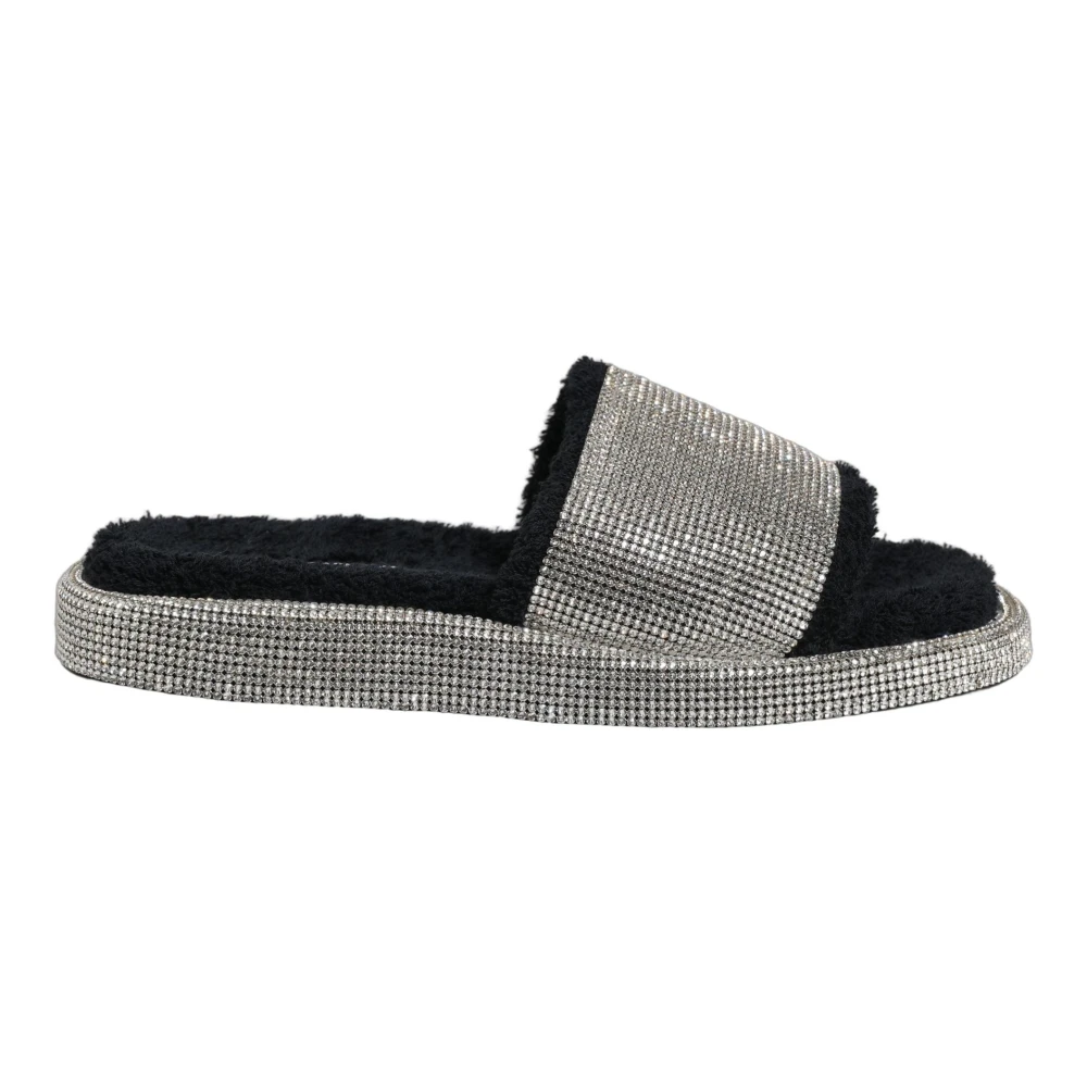 Dolce & Gabbana Men's Black Flats Slides - Sliders - 10 Uk - Shoes