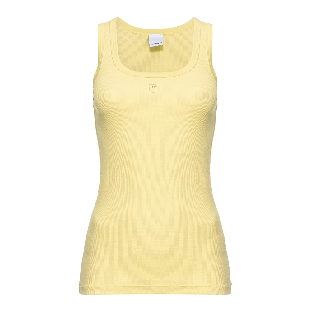 Pinko Love Birds Tanktop Geel Yellow Dames