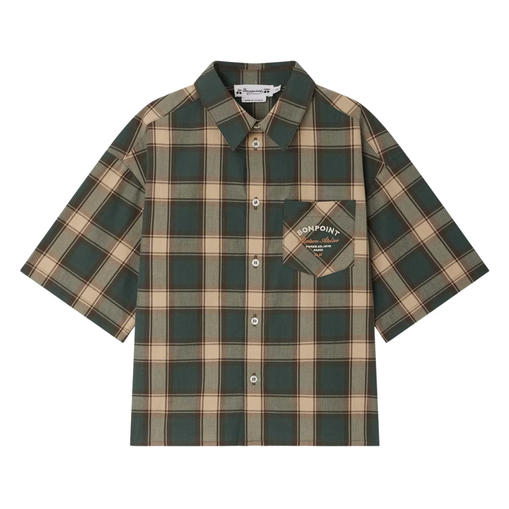 Bonpoint Boys Green Elyas Shirt- Stylish & Vibrant - Kids Shirts - 6 Y - Kids
