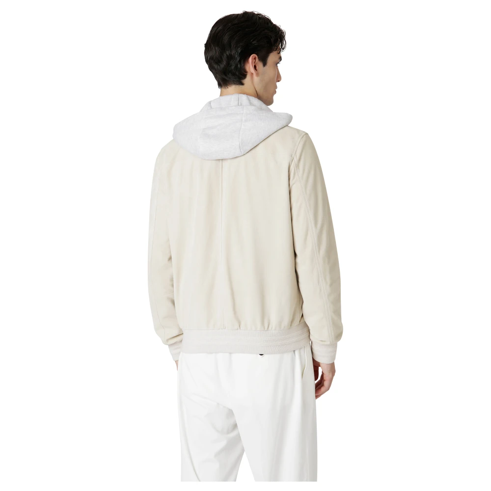 Eleventy Suede en Fleece Bomberjack Beige Heren