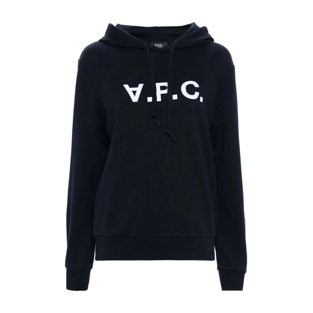 A.p.c. Navy Blauwe Biologisch Katoenen Hoodie Blue Heren