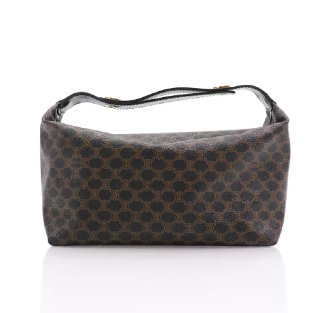 Celine Vintage Pre-owned Coated canvas handbags Black Dames