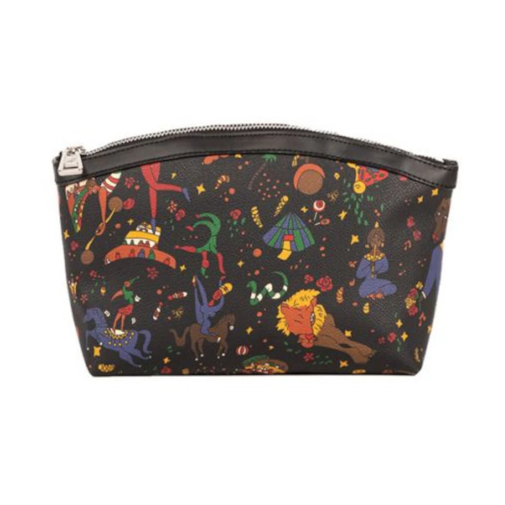 Guidi Zwarte Magic Circus Print Clutch Multicolor Dames