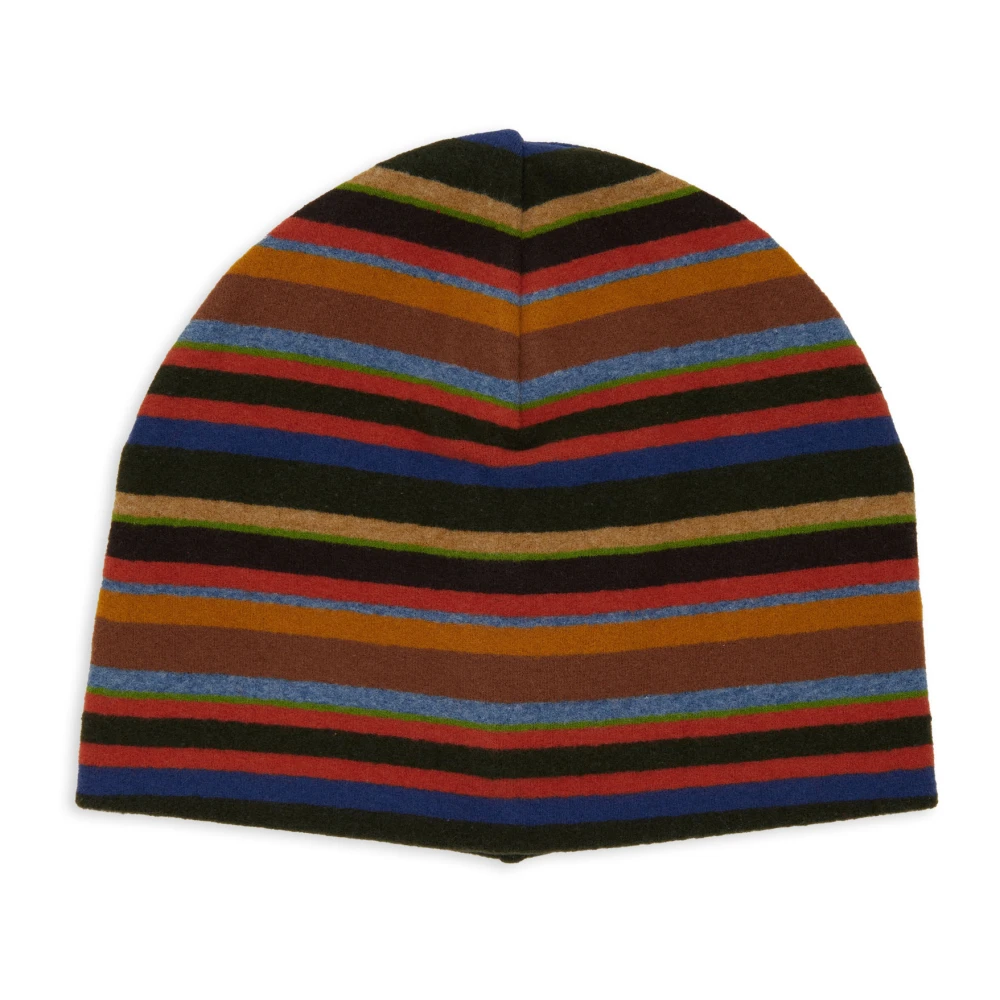 Gallo Unisex groene fleece muts met veelkleurige strepen Multicolor Unisex