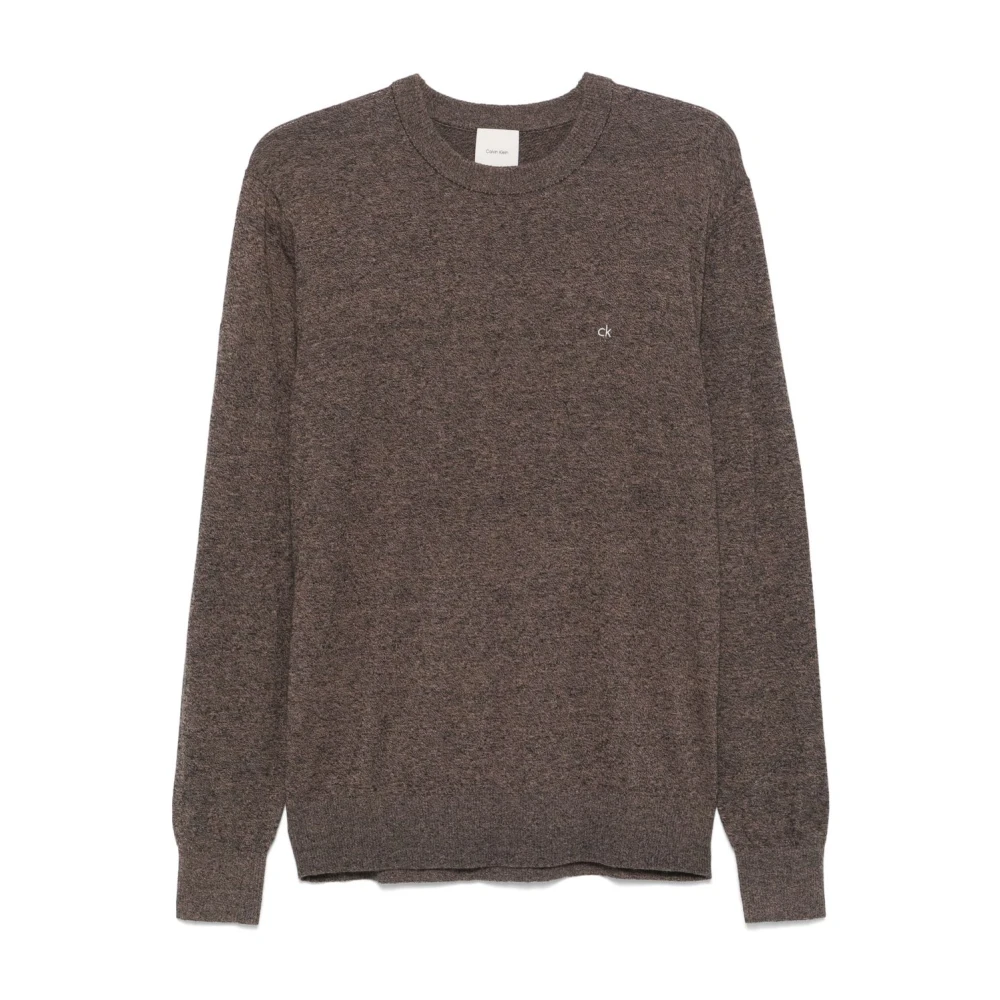 Calvin Klein Taupe Bruine Crew Neck Sweater Brown Heren