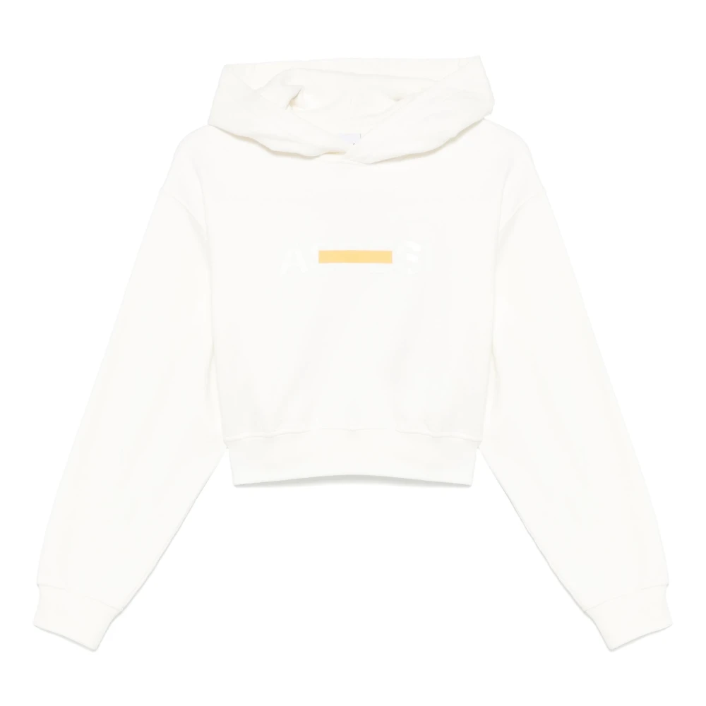 Aspesi Logo Print Cropped Hoodie Beige Dames