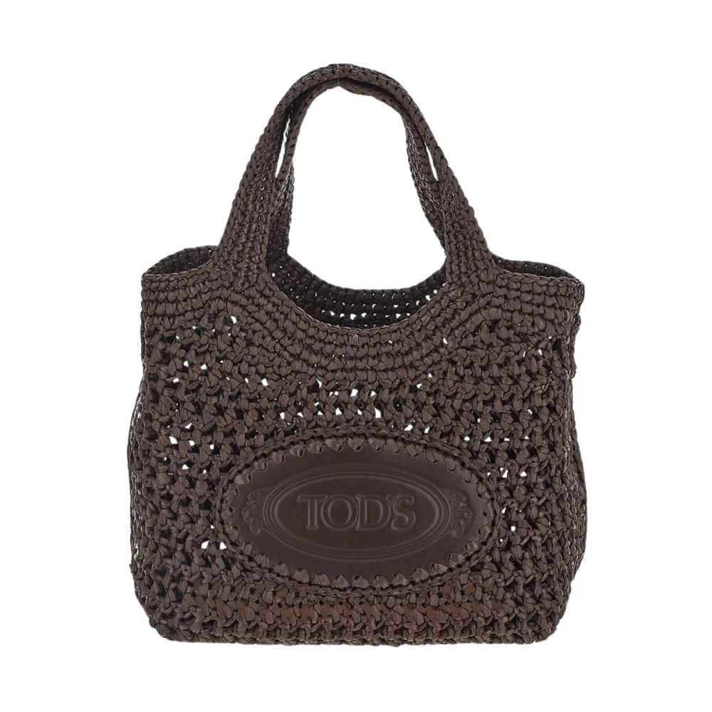 TOD'S Stijlvolle Rafia Tas Brown Dames