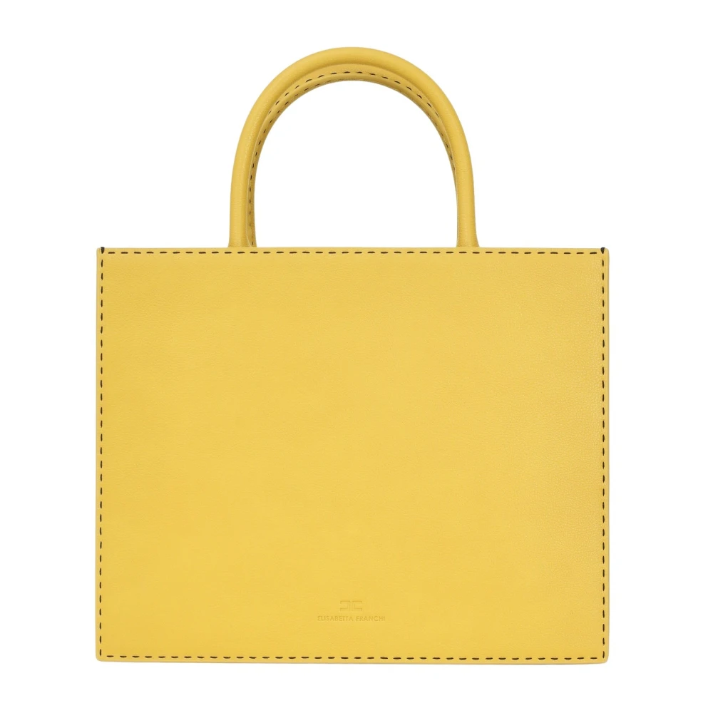 Elisabetta Franchi Gele Shopper Tas met Schouderband Yellow Dames