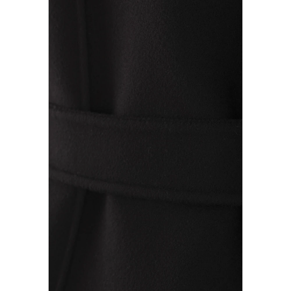 Max Mara Zwarte wollen overjas met klassieke revers Black Dames
