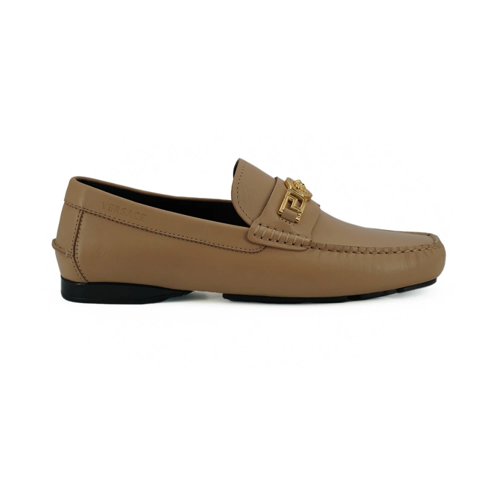 Versace Beige Kalvskinn Loafers Skor Beige, Herr