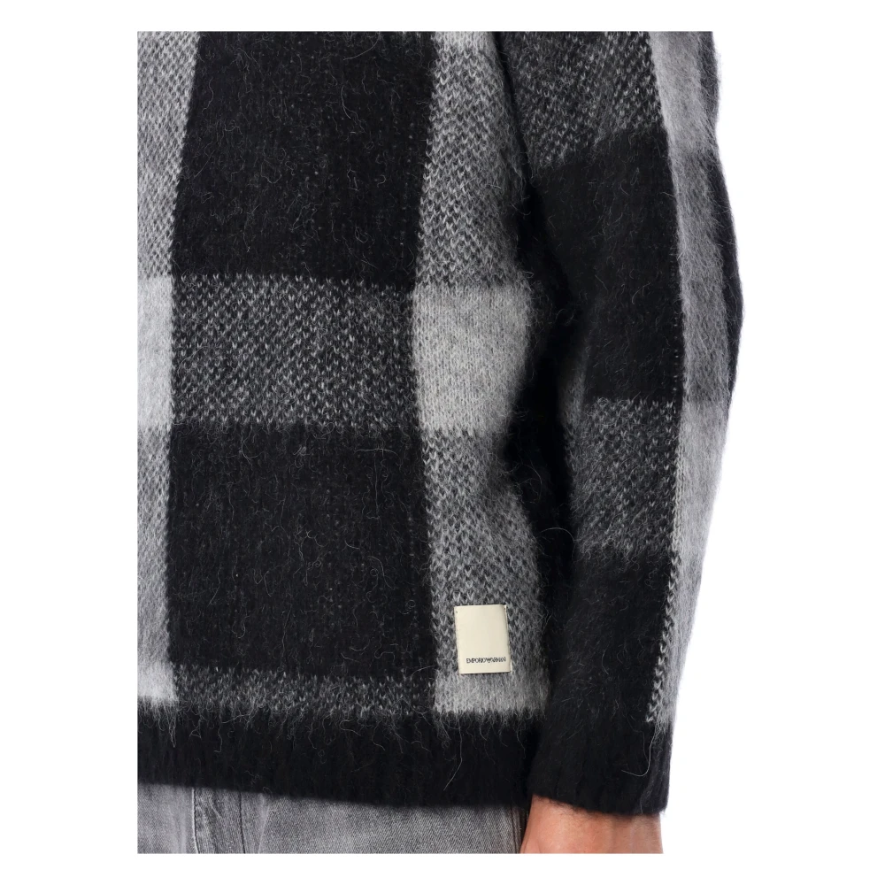 Emporio Armani Geruite Alpaca Trui Breigoed Multicolor Heren