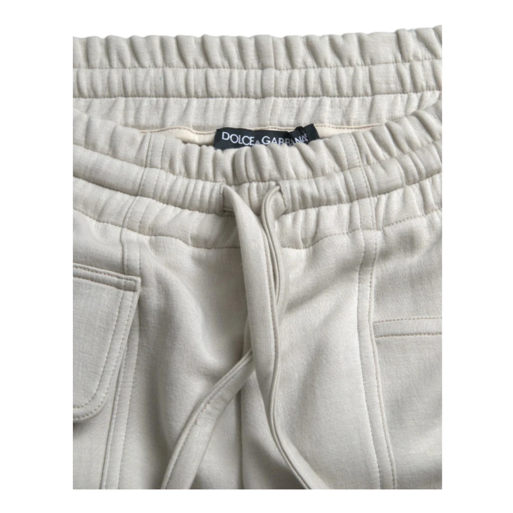 Dolce & Gabbana Off-White Cargo Jogger Sweatpants White Heren