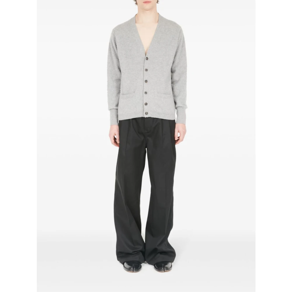 Maison Margiela Grijze V-hals Cardigan Sweater Gray Heren