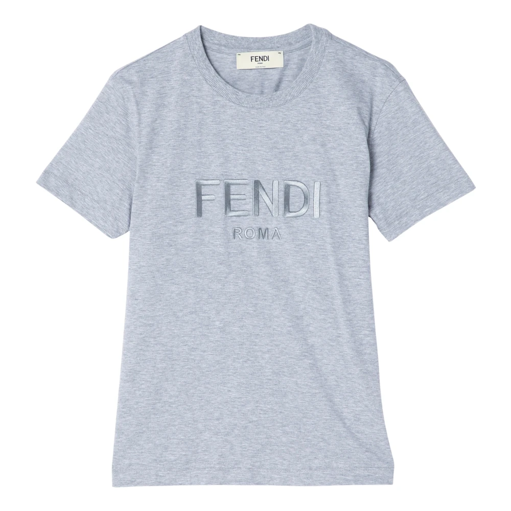 Fendi Korte mouwen ronde hals T-shirt Gray Dames